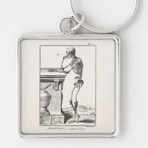 Vintage Thinking Human Skeleton Medical Anatomy Key Ring