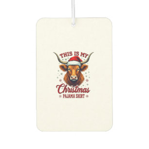 Vintage This Is My Christmas Pajama Shirt Highland Car Air Freshener
