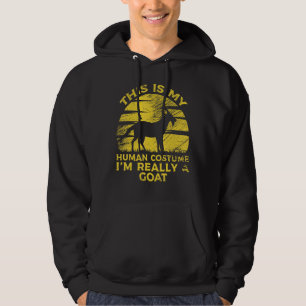 Vintage This Is My Human Costume Im Really A Goat Hoodie