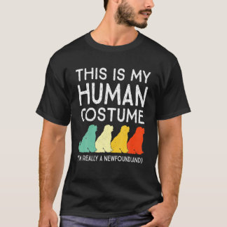 Vintage This Is My Human Costume Newfoundland Dog T-Shirt