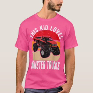 Vintage This Kid Loves Monster Trucks Boys and Gir T-Shirt