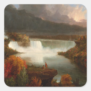 Vintage Thomas Cole Distant View of Niagara Falls Square Sticker