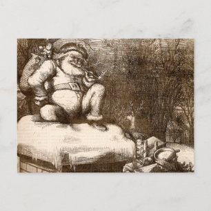 Vintage Thomas Nash Harper's Weekly 1865 Santa Holiday Postcard