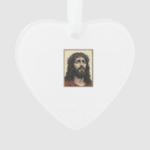 Vintage Thorn Crown Religious Portrait Vector Art_ Ornament