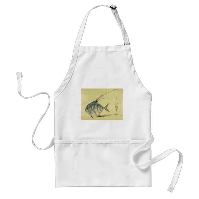 Vintage Threadfin Trevally, African Pompano Fish Standard Apron (Front)