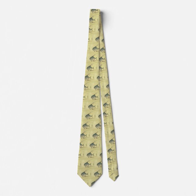 Vintage Threadfin Trevally, African Pompano Fish Tie (Front)