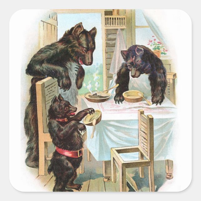 Vintage Three Bears Sticker (Front)