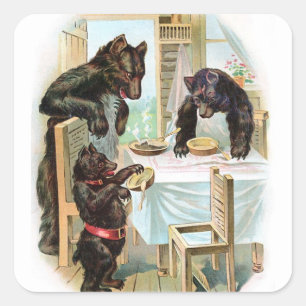 Vintage Three Bears Sticker