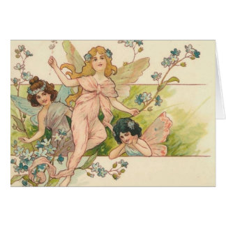 Vintage- three faries with flowers