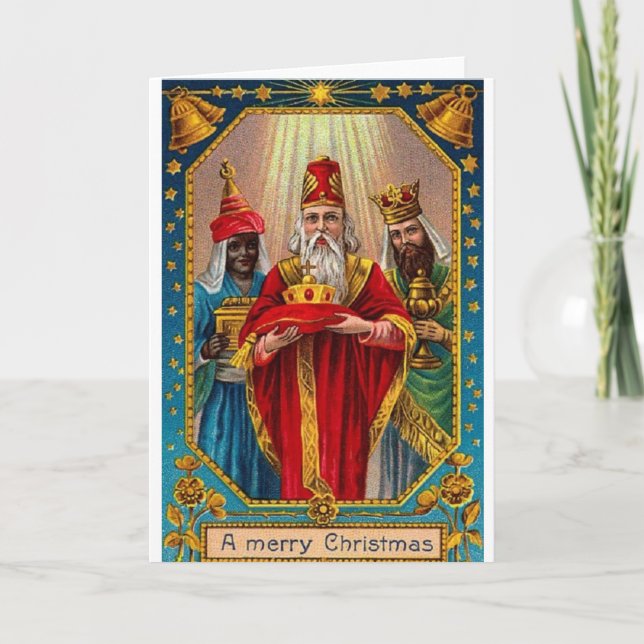 Vintage Three Kings Christmas Greeting Card (Front)