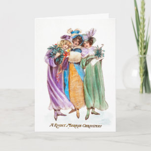Vintage Three Ladies Christmas Card
