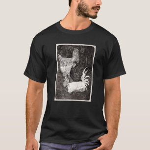 Vintage Three Roosters Chicken Art By Theo Van Hoy T-Shirt