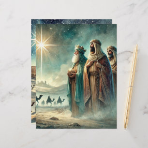 Vintage Three Wise Men Nativity Scrapbook Paper