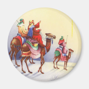Vintage Three Wise Men Round Magnet