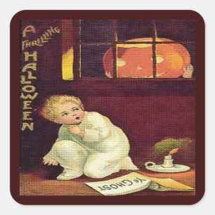 Vintage Thrilling Halloween Square Sticker