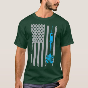 Vintage Throwing Dart American Flag Graphic Tee