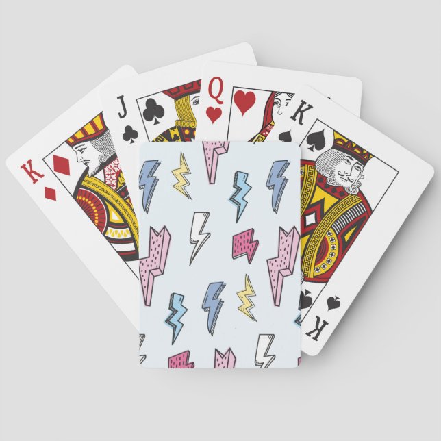 Vintage Thunder Seamless Illustration Playing Cards (Back)