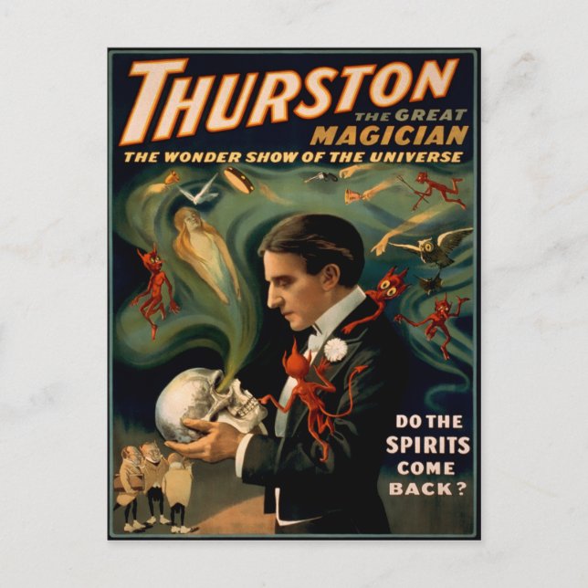 Vintage Thurston Magician Poster Postcard (Front)