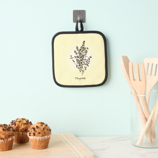 Vintage Thyme Herb Botanical Art Pot Holder (Insitu(Hanging))