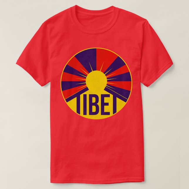 Vintage Tibet Flag Tourist Souvenir T-Shirt (Design Front)