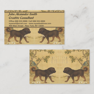 Vintage Tibetan Mastiff Imperial Chinese Art Business Card