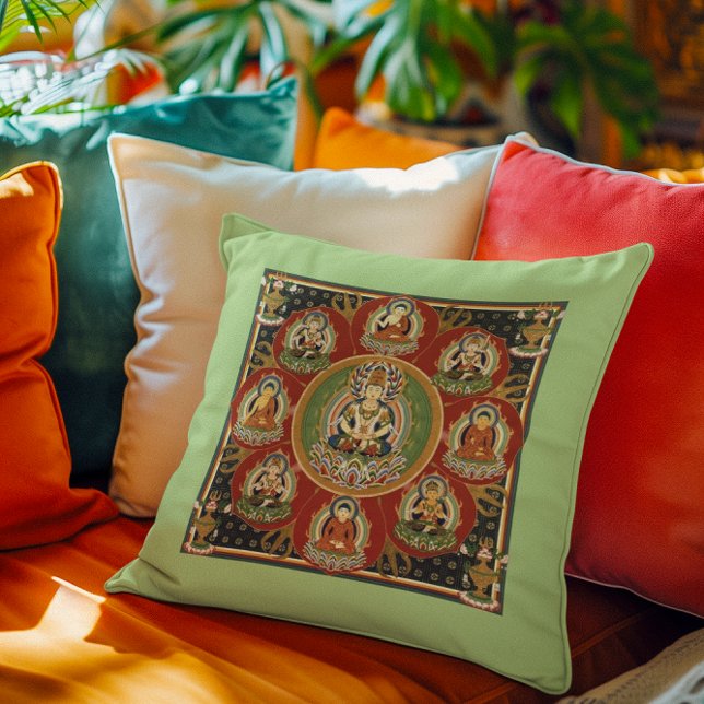 Vintage Tibetan Tantric Buddhism Buddha Mandala Cushion (Creator Uploaded)