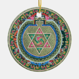 Vintage Tibetan Tantric Buddhism Mandala Ceramic Tree Decoration
