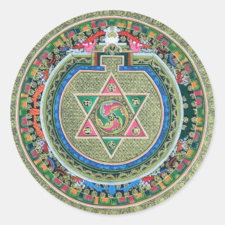 Vintage Tibetan Tantric Buddhism Mandala Classic Round Sticker