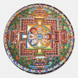 Vintage Tibetan Tantric Buddhism Mandala Classic Round Sticker