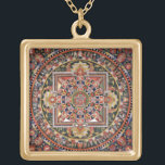 Vintage Tibetan Tantric Buddhism Mandala Gold Plated Necklace<br><div class="desc">Vintage Tibetan Tantric Buddhism Mandala Design. A meaningful gift to invoke positive energy,  equilibrium,  balance and good luck.</div>