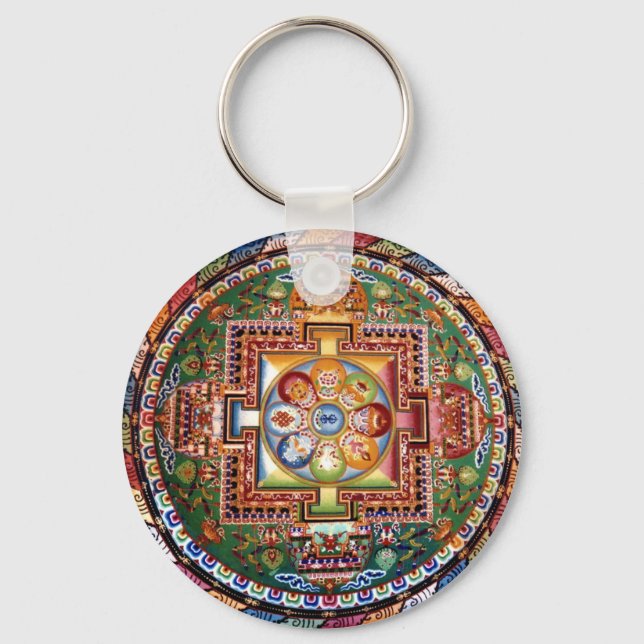 Vintage Tibetan Tantric Buddhism Mandala Key Ring (Front)