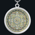 Vintage Tibetan Tantric Buddhism Mandala Thangka Silver Plated Necklace<br><div class="desc">Vintage Tibetan Tantric Buddhism Mandala Thangka Painting of exquisite beauty and profundity is on this necklace pendant jewellery. A meaningful jewellery piece gift to invoke positive energy,  equilibrium,  balance and good luck,  for both women and men. Rare and unique!</div>
