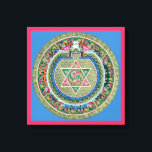 Vintage Tibetan Tantric Buddhism Mandala Wall Deco Canvas Print<br><div class="desc">Vintage Tibetan Tantric Buddhism Mandala Design. Makes a beautiful,  meaningful,  blissful gift for buddhists. You can customise the background colour(pink) to whatever colour you like.</div>