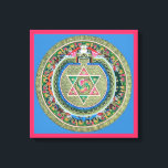 Vintage Tibetan Tantric Buddhism Mandala Wall Deco Canvas Print<br><div class="desc">Vintage Tibetan Tantric Buddhism Mandala Design. Makes a beautiful,  meaningful,  blissful gift for buddhists. You can customise the background colour(pink) to whatever colour you like.</div>