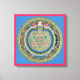 Vintage Tibetan Tantric Buddhism Mandala Wall Deco Canvas Print