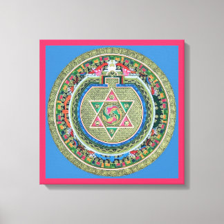 Vintage Tibetan Tantric Buddhism Mandala Wall Deco Canvas Print