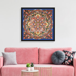 Vintage Tibetan Tantric Buddhism Mandala Wall Deco Canvas Print