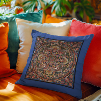 Vintage Tibetan Tantric Buddhism Mandala Wall Deco Cushion
