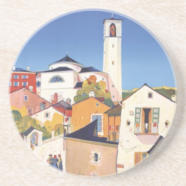 Vintage Ticino Tessin Canton Switzerland Coaster (Front)
