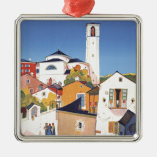 Vintage Ticino Tessin Canton Switzerland Metal Tree Decoration