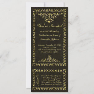 Vintage Ticket 50th Birthday/Party Invitations
