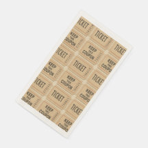 Vintage Ticket Guest Towel Napkins
