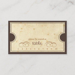 Vintage Ticket - Punch Card Escort Card