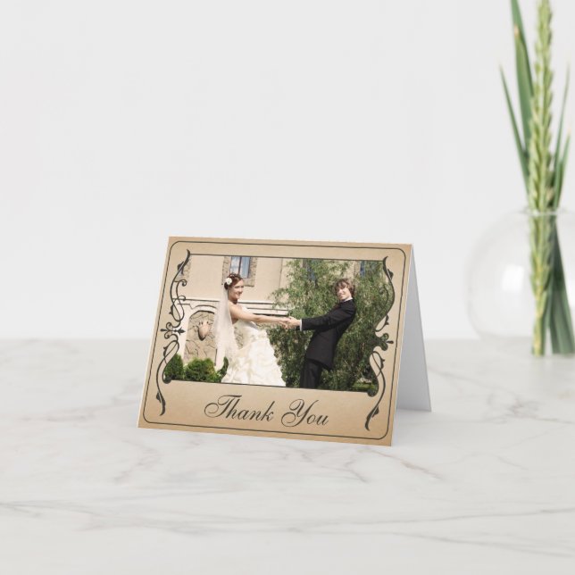 Vintage Ticket Thank you Card (Front)