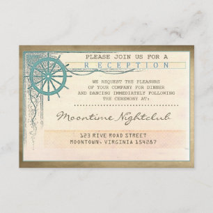 vintage ticket wedding old nautical reception card