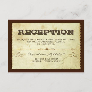 vintage ticket wedding reception design enclosure card