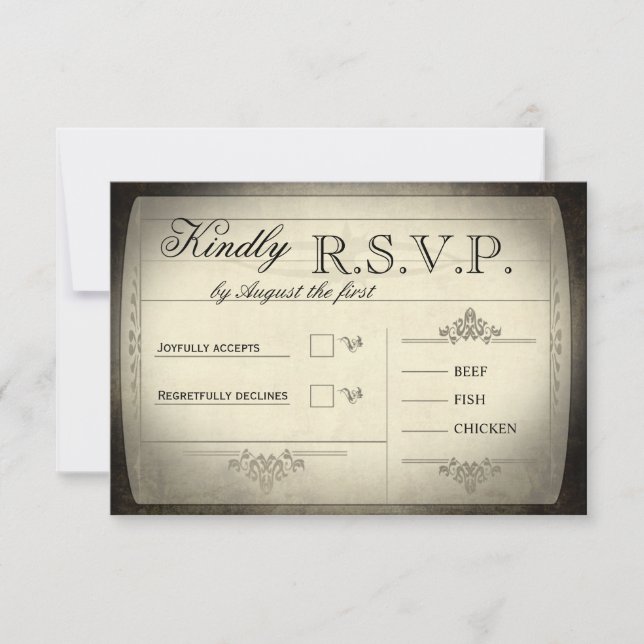 Vintage Ticket Wedding RSVP (Front)