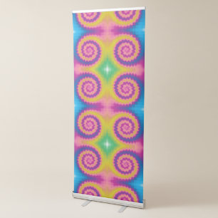 Vintage Tie dye groovy funky retro background Retractable Banner