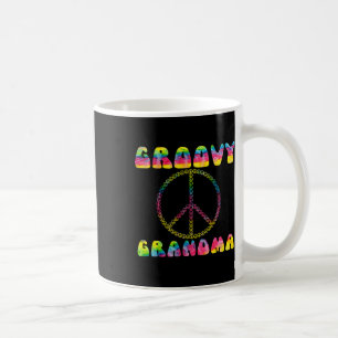 Vintage Tie Dye Peace Sign Groovy Grandma Gift Coffee Mug