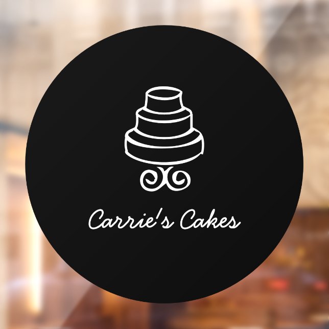 Vintage Tiered Cake Logo Bakery Window Cling (Sheet 2)